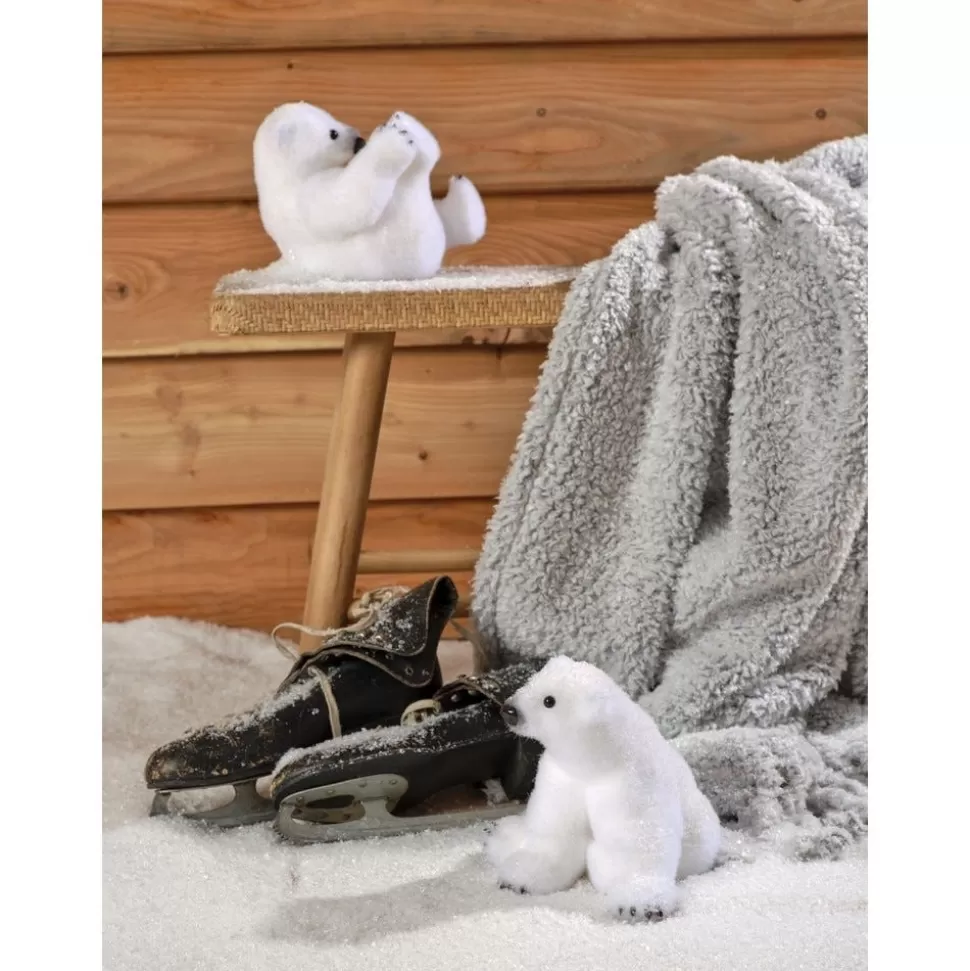 RETIF Eisbar Weis Bereift 16 X 22 X 17 - 20 X 20 X 18 Cm - 2 Mogliche Modelle