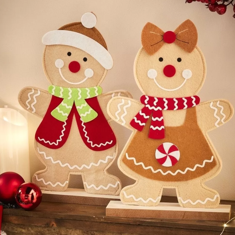 RETIF Lebkuchenmann Holz Und Filz H33Cm 2 Mogliche Ausfuhrungen