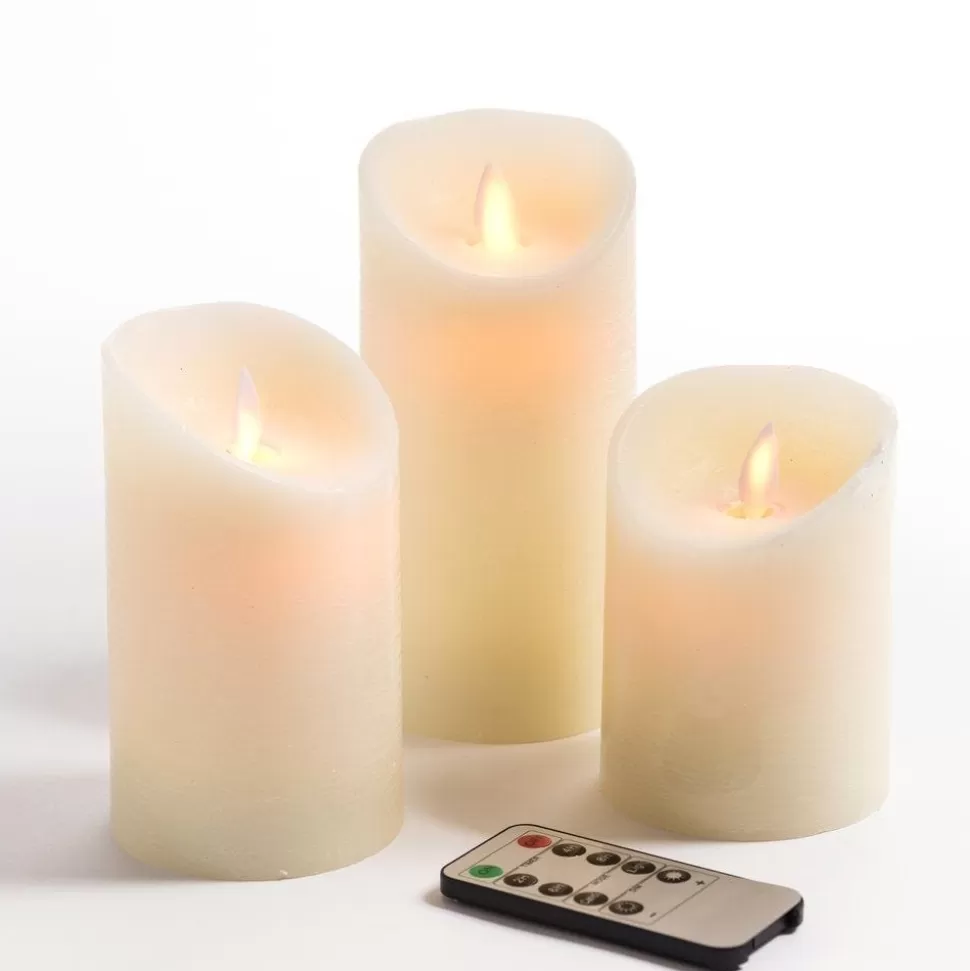 RETIF Led-Kerzen Sortiment O 7,5 H 10 / 12,5 Und 15 Cm - Packung Mit 3 Stuck