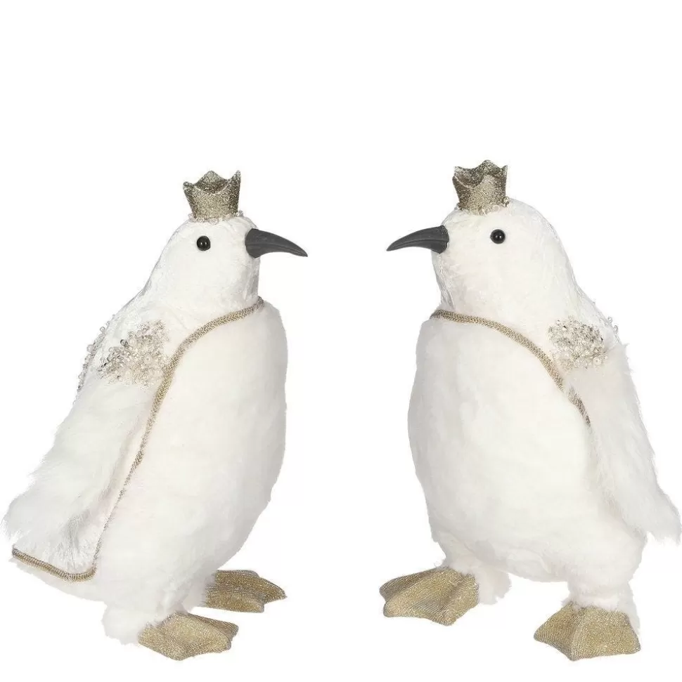 RETIF Pinguin Weis Und Goldfarben 23 X 18 X 31 Cm - 2 Mogliche Modelle