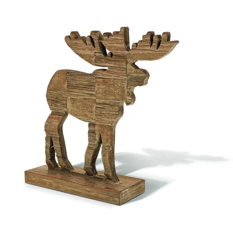 RETIF Rentier Aus Holz Auf Sockel B 32,5 X T 10 X H 33 Cm