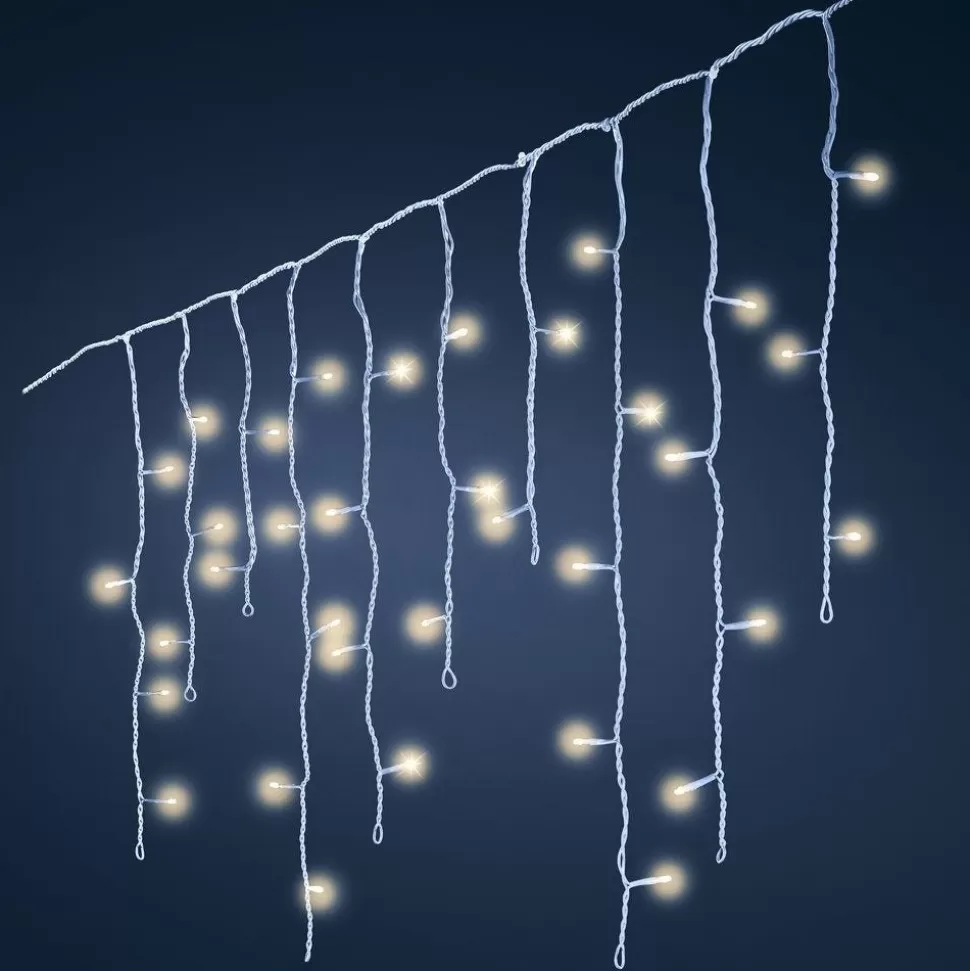 RETIF Vorhang Mit Stalaktiten 490 Leds Warmweis H 50 X L 200 Cm